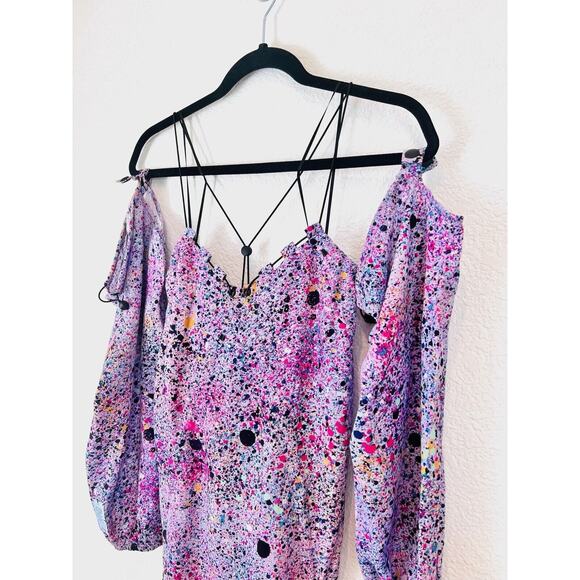 NWT MCQ Drawcord Mini Slip Dress Liliac Size medium Removable Sleeves $635 - Picture 4 of 16